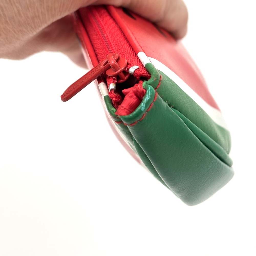 Lillian Vernon Leather Watermelon Slice Motif Pouch Clutch Bag - Picture 8 of 11